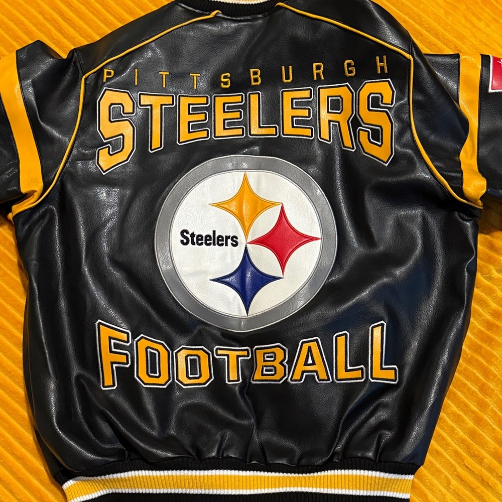 Pittsburgh Steelers Black Bomber Jacket- Official NFL Apparel